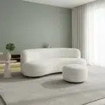 كنبة بولتر لون أبيض مقعدين
