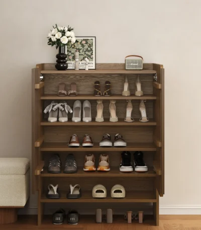 خزانة أحذية بالملمس الخشبي الصلب، إضافة رائعة للمدخل