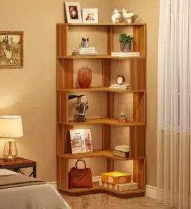 مكتبة زاوية، تصميم مودرن، أثاث راقٍ