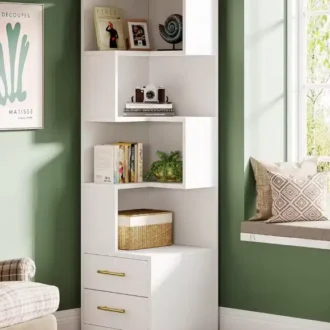 خزانة كتب زاوية، لينورا، تصميم عصري