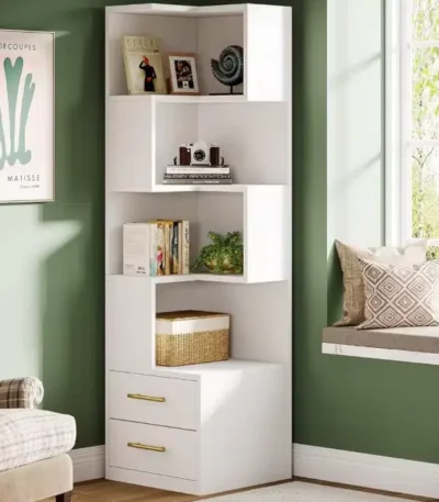 خزانة كتب زاوية، لينورا، تصميم عصري