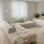 كنب زاوية مودرن تصميم إيطالي قماش شانيل