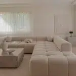 كنب زاوية مودرن أوف وايت شانيل 300 سم