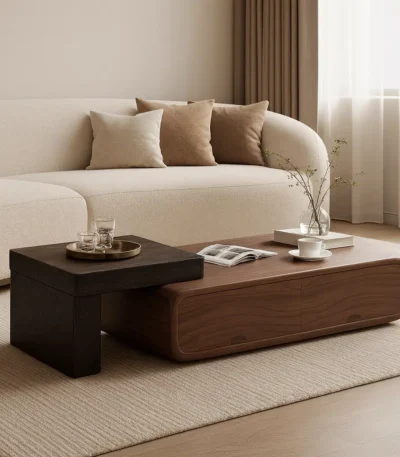 طاولة قهوة خشبية حديثة