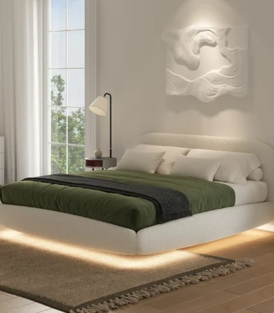 سرير فلوات كينغ، تصميم عائم، بوكليه فاخر