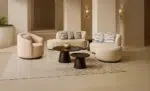 طقم كنبات لومان، 7 أشخاص، شامواه بيج