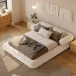 سرير كلاود، تصميم أرضي، قماش بوكليه ناعم