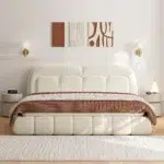 سرير كينغ سايز، تنجيد بوكليه، تصميم فاخر، راحة مثالية