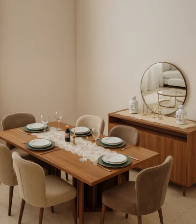 طاولة طعام موردن مع كراسي