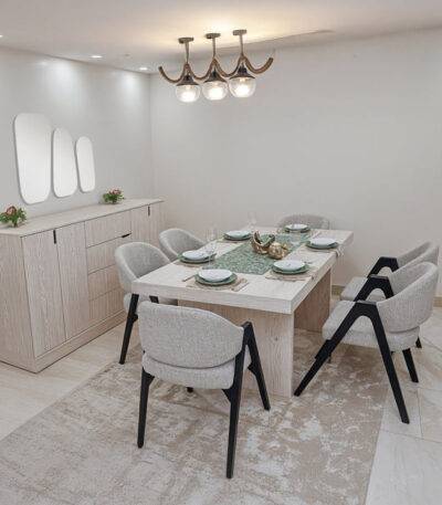 طاولة طعام موردن مع كراسي