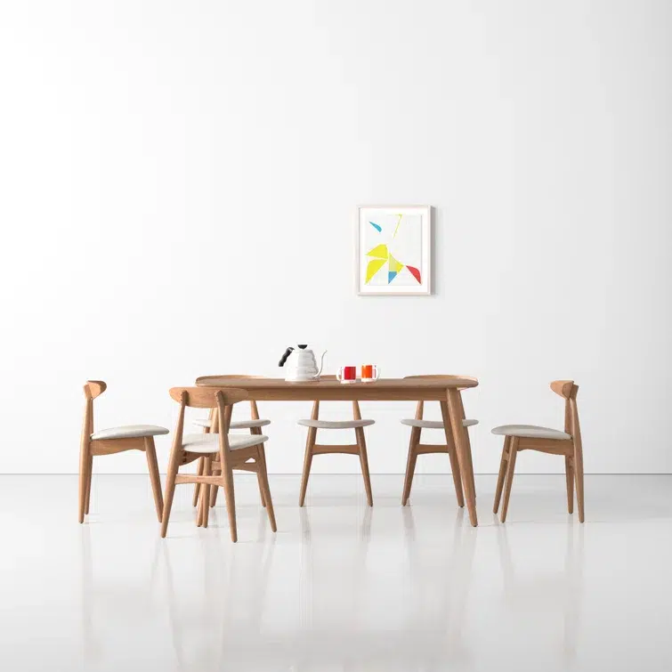 Gallman+6+-+Person+Four+Leg+Dining+Set (1) طاولة طعام موردن مع كراسي