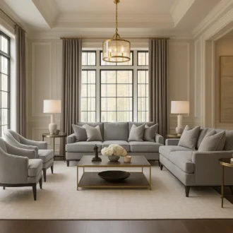 طقم لمارا نيو كلاسك رمادي