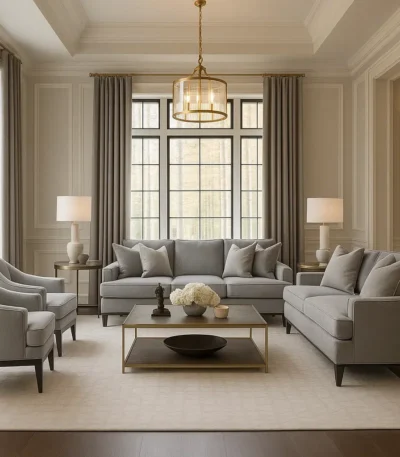 طقم لمارا نيو كلاسك رمادي